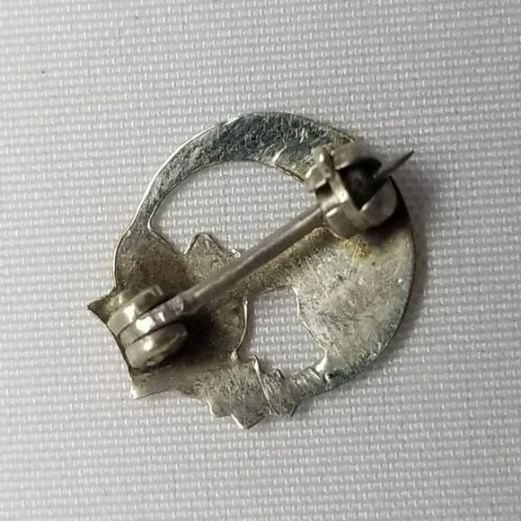 Vintage Daughters of Rebekah I OOF Enameled Pin Brooch, Crescent Moon, Bird - Picture 3 of 6